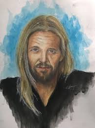 My watercolour portrait of Taylor Hawkins : r/Foofighters