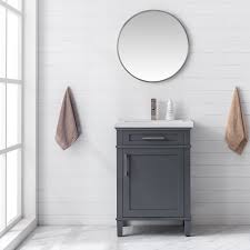 Gauntlet gray is a wicked dark gray with a slightly warm,. Eviva Garci 24 Inch Transitional Dark Grey Style Bathroom Vanity With Porcelain Top Bathroom Vanities Modern Vanities Wholesale Vanities