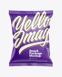 Matte Snack Package Mockup In Flow Pack Mockups On Yellow Images Object Mockups