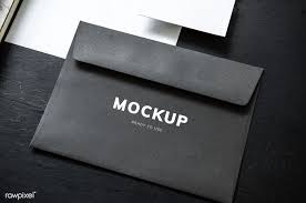 Download Premium Psd Of Black Envelope Mockup On A Black Table 531776 Black Envelopes Stock Images Free Lettering