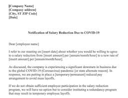 Work as a marketing specialist. Salary Reduction Letter Due To Covid 19