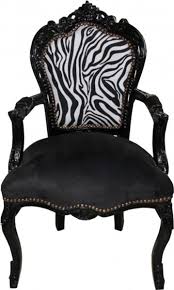 Browse through our wide selection of brands, like and. Casa Padrino Baroque Dining Chair Black Zebra Black With Armrests Antique Furniture