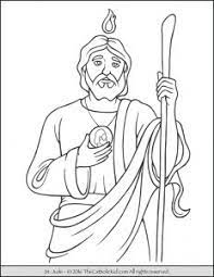 Illustrated by artist adalee hude, each coloring page is rich with detail, reminiscent of beautiful stained glass works of art. Saint Jude Coloring Page The Catholic Kid Catholic Coloring Pages And Games For Children