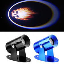 Universal 3d Led Ghost Rider Flaming Skull Logo Laser Projector Motorcycle Spotlight Shadow Led Logo Light Lighting Logo Led Logo Skull Logo