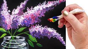 Lilacs In Mason Jar Q Tip Painting For Beginners Tutorial Theartsherpa Youtube