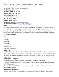 senior copy editor resume online_