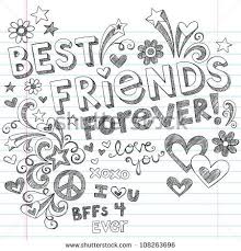 Handgeschrieben Best Friends Forever Herzen Skizzenhaft Schul Heft Stil Kritzeleien Gestal Freunde Illustration Spruche Uber Freundschaft Freunde Fur Immer