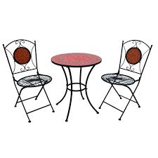 Mimosa 3 Piece Mosaic Terracotta Bistro Setting Wrought Iron Table Bistro Set Iron Table