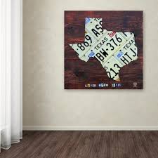 License plate maps of the usa. Trademark Fine Art 35 In X 35 In Texas License Plate Map Large By Design Turnpike Printed Canvas Wall Art Ali1323 C3535gg The Home Depot