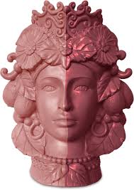 Portavaso Testa Matta Donna Rosa Media