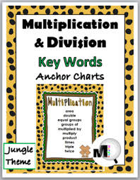 jungle theme classroom decor multiplication division charts math key words