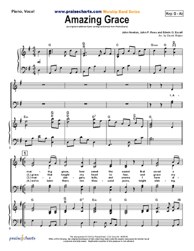 Amazing Grace Sheet Music PDF (PraiseCharts / Traditional Hymn) -  PraiseCharts