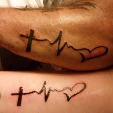 A silhouette of a father walking with his little daughter. Small Father Daughter Tattoos