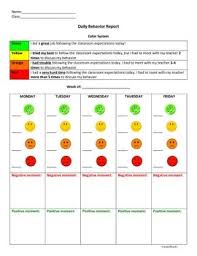 Daily Behavior Chart Primary School