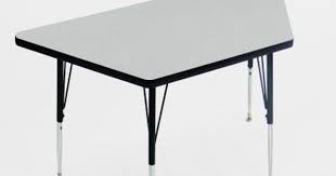 Correll Econoline Melamine Top Short Leg Adjustable Height Activity Table Trapezoid 30x60 In Am3060 Trps Activity Table Table Height Table
