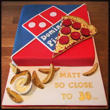 Domino S Pizza Birthday Cake With Potato Wedges Pizza Birthday Cake Pizza Cake Birthday Cakes For Men