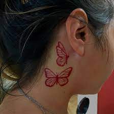Butterfly tattoos are very popular tattoo ideas in the young blood. Tattoo Trends 22 Beautiful Red Butterfly Tattoo Behind Ear World Celebrat Daily Celebrations Ideas Holidays Festivals