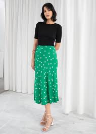 Black A Line Midi Skirt Uk Polka Dot Satin Midi Skirt Polka Dot Midi Skirts Other Stories Satin Midi Skirt Midi Skirt Dot Midi Skirt
