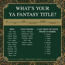 Fantasy Title Generator Discover Your Own Ya Series Now