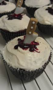 My Mom I Just Made These For Halloween Party City Has These Little Shortbread Cookie Knives To Halloween Food For Party Red Velvet Cake Cake Decorating