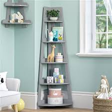 Use it to stash your favorite titles beside the sofa or put a printer in a home office nook. Riverridge Home Kids 5 Tier Corner Ladder Shelf Grey 02 187 Rona