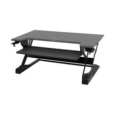 Fits on desk surfaces 24 (61 cm) deep or larger keyboard tray dimensions = 25 x 9 (64 x 23 cm). Ergotron Workfit Tl Sit Stand Desktop Workstation Posturite