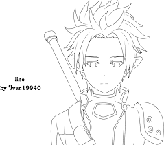 Due to differences in monitor and printer settings, the colors you see on your screen may be different from the printed product. High Tech Kirito And Asuna Coloring Pages Lineart Sword Kirito Drawing Full Size Png Download Seekpng