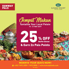 See 2,890 traveller reviews, 2,622 candid photos, and great deals for sunway what are some restaurants close to sunway resort hotel & spa? Sunway Pals Promotions 2x Pals Points 25 Off On Buffet Dinner