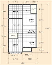 Referensi referensi denah rumah minimalis kita kali ini adalah denah denah. Desain Rumah Minimalis Sederhana 6x10 Meter 3 Kamar Tidur