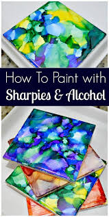 How To Paint With Sharpies And Alcohol Easy Craft Diy That Can Be Used In Many Different Applications Sharpie Crafts Alcohol Ink Crafts Sharpie Art