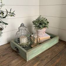 Coffee Table Tray Farmhouse Decor Ottoman Tray Wood Etsy Table Decor Living Room Decorating Coffee Tables Coffee Table Centerpieces