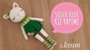 amigurumi suslu kedi kiz yapimi kulak fiyonk birlestirme 3 3 animais de croche cestas croche