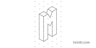 To celebrate m&m's 75th anniv. M Isometric Alphabet Art Drawing Letters Secondary Illustration Twinkl
