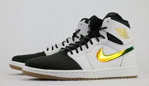 Air Jordan Retro 1 Black And Gold Nike Air Jordan 1 Retro High Nouv White Black Light Brown Gold Swoosh 819176 104 170