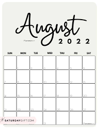 august calendar cute free printable august 2022 calendar designs