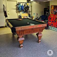 Finished Installing This Antique Bbc From Newport To Orange Billiards Dkbilliards Playpool Mancave Gameroom Pooltable Pool Table Play Pool Billiards