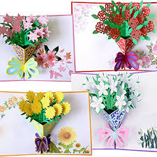 Here are 18 free templates for making 3d kirigami greeting cards. Flower Pop Up Cards 3d Handmade Greeting Card With Envelopes For All Occasions Assorted 4 Flower Cards For Thanksgiving Birthday Christmas Valentines Day Gift Walmart Canada