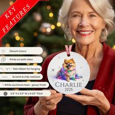 Pomeranian Christmas Ornament, Pomeranian Gift, Custom Dog Ornament,  Pomeranian Lovers Gift Idea, Dog Lover Ornaments, Dog Name Ornament