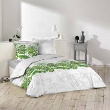 Parure Housse De Couette Amazone Tropicale Vert Et Blanc 100 Coton Parure De Lit Housse De Couette Parure Housse De Couette