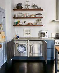 They are designed to fit each other in a vertical stack. 7 Ways To Sneak A Washer Dryer Into The Kitchen