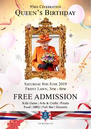 Birthday of the day june 08, 2021. Uk Queen S Birthday 93rd 08 06 2019 The British Club There S No Place Quite Like It