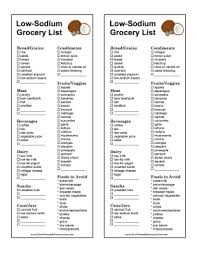 Printable Low Sodium Grocery List Heart Healthy Recipes Low Sodium Low Iodine Diet Low Sodium Snacks
