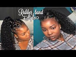 Rubber Band Method High Curly Ponytail On Natural Hair Youtube High Curly Ponytail Rubber Band Hairstyles Curly Ponytail