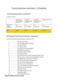 Possessivartikel Mein Meine Deutsch Artikel Daf Arbeitsblatter Artikel