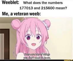 Weeblet: What does the numbers 177013 and 215600 mean? Me, a veteran weeb:  - iFunny Brazil