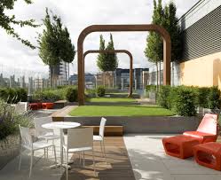 Notice the custom designed stone column fountain? Great Ormond Street Hospital Garden Andy Sturgeon Garden Design