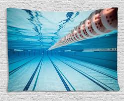 Amazon Com Ambesonne Sports Tapestry Swimming Pool Underwater View Relaxing Exercise Hobby Lei Swimming Pool Photography Open Water Swimming Pool Photography
