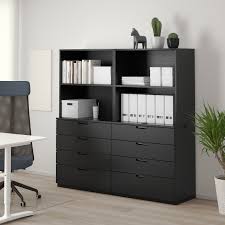 Galant Storage Combination With Drawers Black Stained Ash Veneer Ikea In 2020 Ikea Galant Ikea Storage