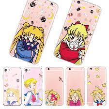 安い超薄型セーラームーン電話case用iphone 6 7 plus 5 sかわいい漫画柔らかい透明tpuバックカバーcoque用samsung s6 7エッジ 購入品質電話バッグ ケース 直接中国の sailor moon phone case kawaii phone case sailor moon art