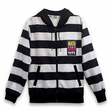 Black And White Striped Zip Up Hoodie Nanbaka Sweatshirt Black And White Striped Hoodie For Teens Striped Hoodie Black Sweatshirts Sweatshirts